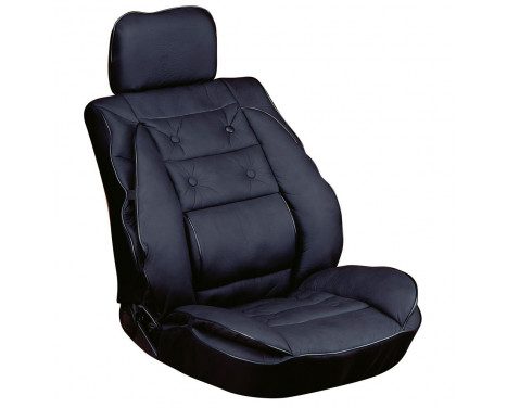 Seat cushion with lumbar support PU black