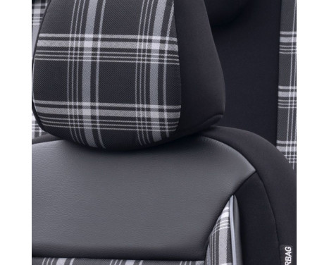 otoM Fabric Seat Cover Set 'Sports' - Black / Gray - 11-piece, Image 5