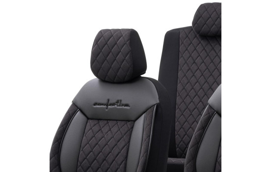 otoM Leather / Velor Seat cover set 'Comfortline VIP' - Black - 11-piece, Image 3