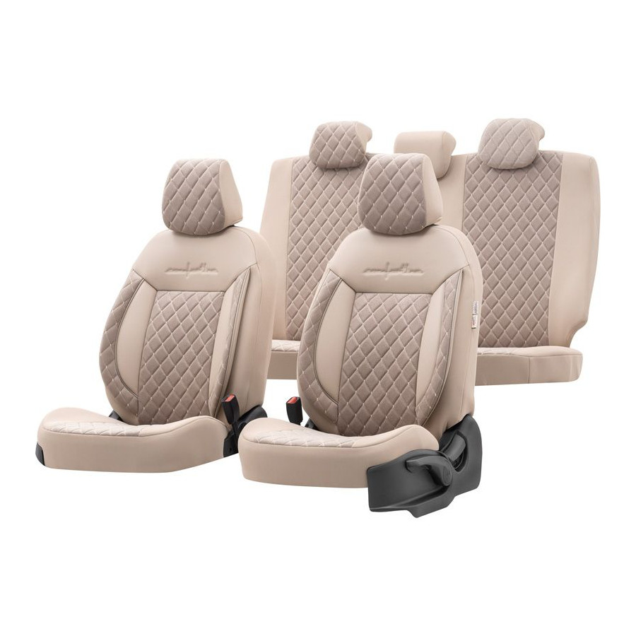 otoM Leather Velor Seat cover set Comfortline VIP Cream 11 piece Winparts.eu Car seat covers