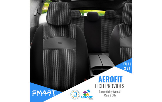 otoM Universal Fabric Seat Cover Set 'SelectedFit Smart' Black - 11-piece - suitable for Side-Air, Image 4