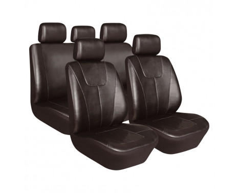 Seat cover set 'Demio' Black leatherette (11-piece) (also suitable for Side-Airbags)