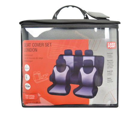 Seat cover set London 9-piece black / gray, Image 3