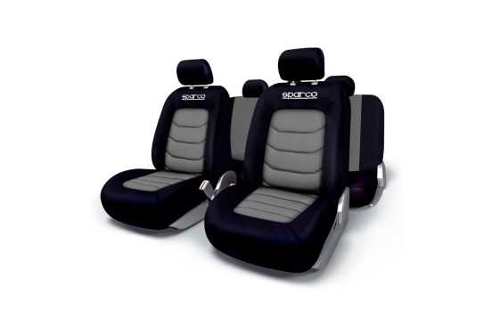 Seat cover set Sparco Black / Gray (11-piece) (also suitable for Side-Airbags)