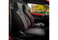 Universal Fabric 'CityBug' Seat Cover Set 'Sports' Black/Gray/Red - 9-piece