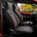 Universal Fabric 'CityBug' Seat Cover Set 'Sports' Black/Gray/Red - 9-piece