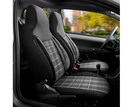 Universal Fabric 'CityBug' Seat Cover Set 'Sports' Black/Gray/White - 9-piece