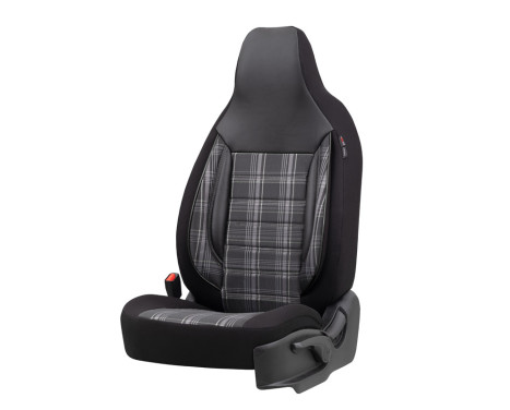 Universal Fabric 'CityBug' Seat Cover Set 'Sports' Black/Gray/White - 9-piece, Image 2