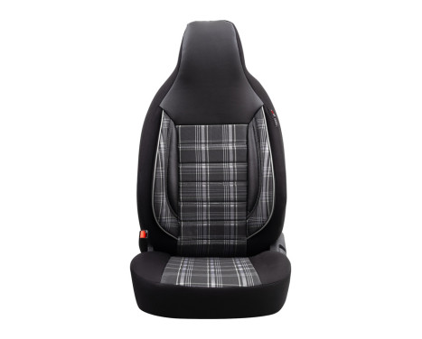 Universal Fabric 'CityBug' Seat Cover Set 'Sports' Black/Gray/White - 9-piece, Image 3