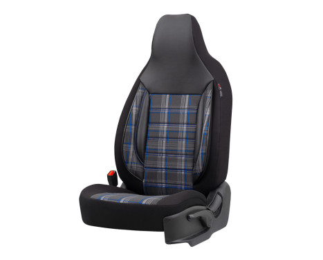 Universal Fabric 'CityBug' Seat Cover Set 'Sports' Black/Grey/Blue - 9-piece, Image 2