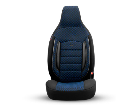 Universal Fabric CityBug Seat Cover Set Sport Plus Black/Blue - 9-piece, Image 2