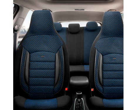 Universal Fabric CityBug Seat Cover Set Sport Plus Black/Blue - 9-piece, Image 4