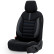 Universal Fabric/Leather Seat Cover Set 'Limited' Black + Blue stitching - 11-piece, Thumbnail 3