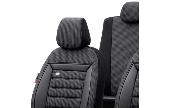 Universal Fabric Seat Cover Set 'Prestige' Black/Anthracite Checkered - 11-piece, Image 4