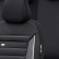 Universal Fabric Seat Cover Set 'Prestige' Black/Anthracite + White border - 11-piece, Thumbnail 3