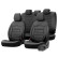 Universal Full Leather Seat Cover Set 'Inspire' Black - 11-piece - suitable for Side Airbags