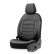 Universal Full Leather Seat Cover Set 'Inspire' Black - 11-piece - suitable for Side Airbags, Thumbnail 2