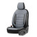 Universal Full Leather Seat Cover Set 'Inspire' Black/Grey - 11-piece, Thumbnail 2