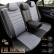 Universal Full Leather Seat Cover Set 'Inspire' Black/Grey - 11-piece, Thumbnail 5