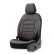 Universal Full Leather Seat Cover Set 'Inspire' Black + Red edge - 11-piece, Thumbnail 2