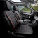 Universal Full Leather Seat Cover Set 'Inspire' Black + Red edge - 11-piece, Thumbnail 3