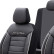 Universal Leather/Cloth Seat Cover Set 'Comfortline' Black/Grey + White edge - 11-piece, Thumbnail 4