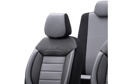 Universal Leather/Cloth Seat Cover Set 'Comfortline' Black/Grey, Image 4