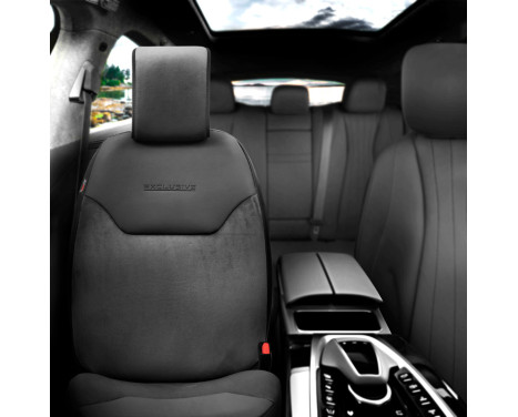 Universal Protective Seat Cover/Mechanic Cover 'Exclusive' Black Suede/Leather - 1 piece, Image 2