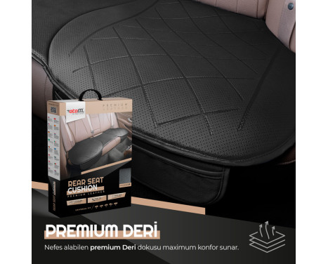 Universal Seat Cushion 'Rear' Black Leather - 1 piece, Image 4