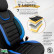 Universal Suede/Leather/Cloth Seat Cover Set 'Iconic' Black/Blue - 11-piece, Thumbnail 6