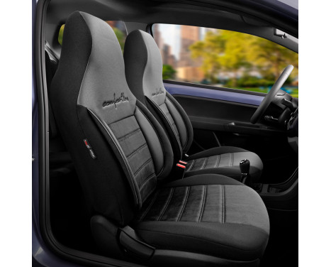 Universal Velours/Fabric CityBug Seat Cover Set Comfortline Black/Grey - 9-piece