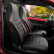 Universal Velours/Fabric CityBug Seat Cover Set Comfortline Black/Red - 9-piece