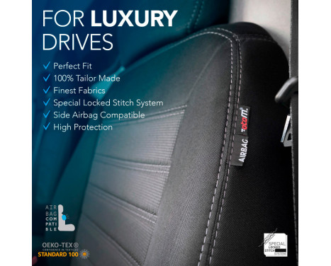 otoM Original Design Fabric Seat Cover Set 2+1 suitable for Volkswagen Transporter T7 2024-, Image 4