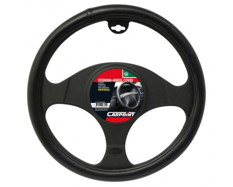 Carpoint Steering Wheel Cover Black Leatherlook