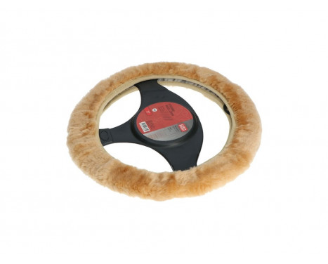 Carpoint Steering Wheel Cover Natural Sheepskin, Image 2