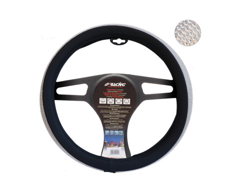 Simoni Racing Steering Wheel Cover Diamonds Black Artificial Leather