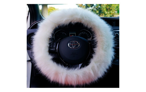 Simoni Racing Steering Wheel Cover Fluffy Fur White, Image 2