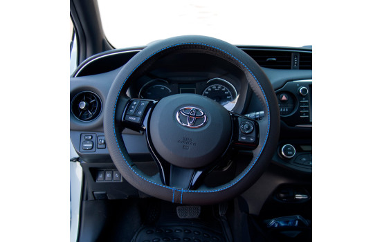 Simoni Racing Steering wheel cover Soft Skin (elastic) Black/Blue Artificial leather