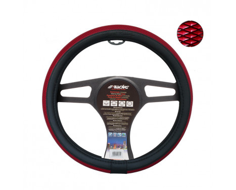 Simoni Racing Steering Wheel Cover Trap Red Black/Red Artificial Leather