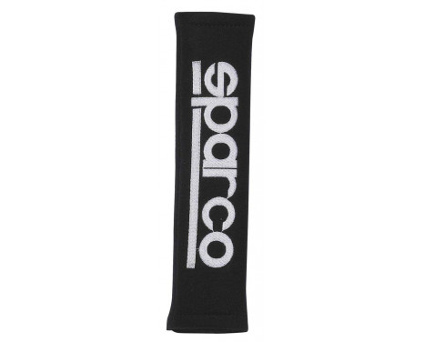 Sparco Set of Seat Belt Covers - Embroidered Logo - Black