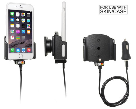 Apple iPhone 6 / 6S / 7 / 8 / X / Xs Active adjustable holder with 12V USB plug