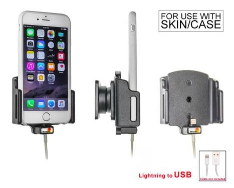 Apple iPhone 6 Passive adjustable holder. Original Apple lightning to USB cable / slim (with skin)
