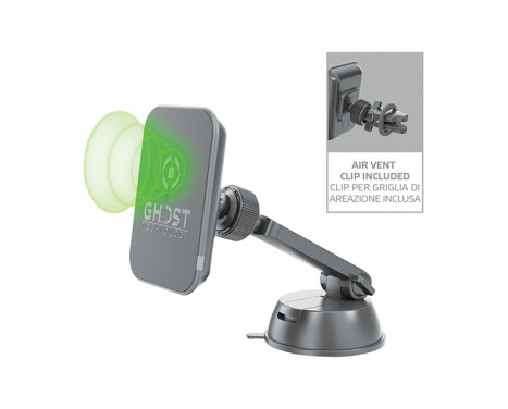 Celly Magnetic Holder Ghost + Wireless Charger