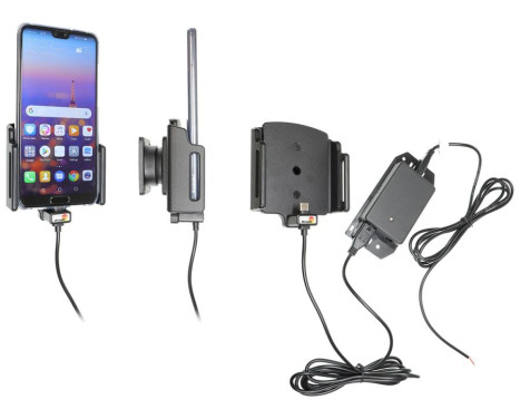 Huawei P20 Pro with original cover Active holder with fixed power supply