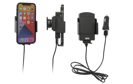 Universal adjustable Qi holder/charger 61-83/6-11mm USB sig.plug