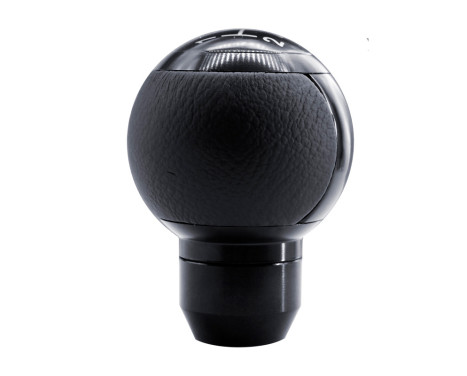 Simoni Racing Gear Knob LOCK - Aluminum/Black Eco-Leather, Image 2