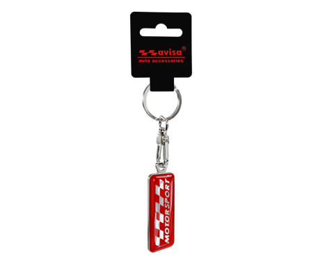 Stainless steel key ring - 'Motorsport' Red, Image 2