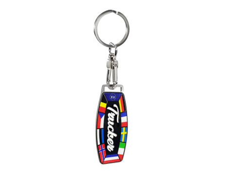 Stainless steel key ring - Trucker/Flags, Image 2