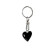 Stainless steel keychain - 'Heart' Black