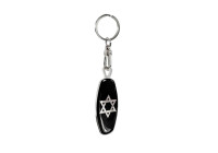 Stainless steel keychain - Emblem/ Flag Star of David+USA